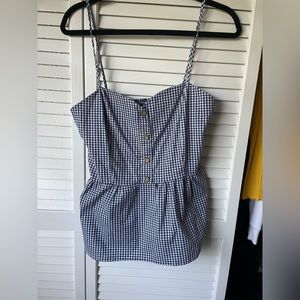 Blue and White Spaghetti Strap Top